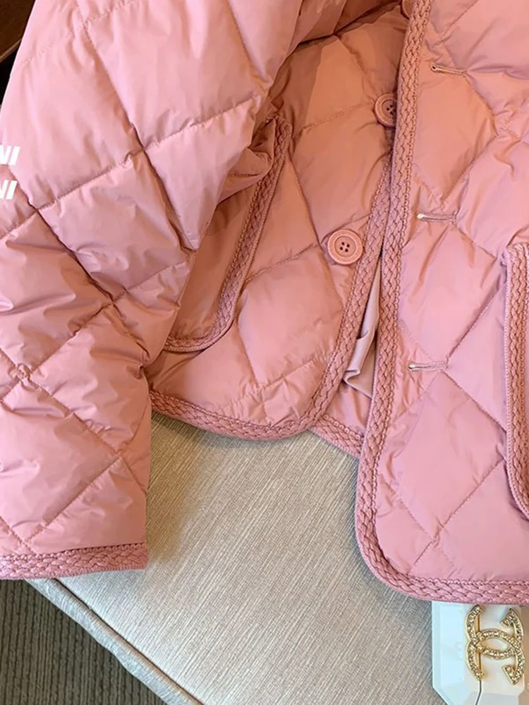 2023 New Cotton Padded Short Parkas Small Fragrance Women Down Jacket Winter Loose Jacket Warm Coat Big Pocket Female Outerwear