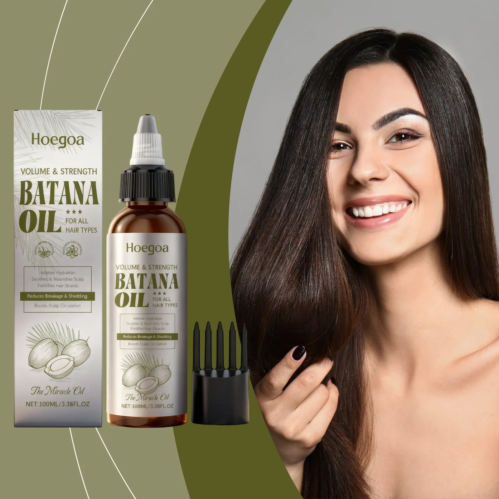 

Кокосовое масло Батана, масло для волос, сыворотка для волос на голове, эссенция розмарина для ухода, увлажнение, питание, укладка, красота, здоровье