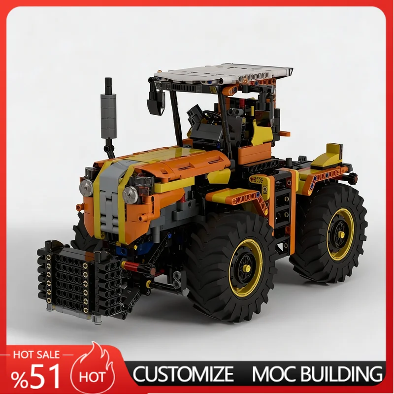 1696Parts Heavy Duty Agricultural Tractor Model MOC Building Blocks DIY Assembly Educational Vehicle Toy Popular Gift For Boys
