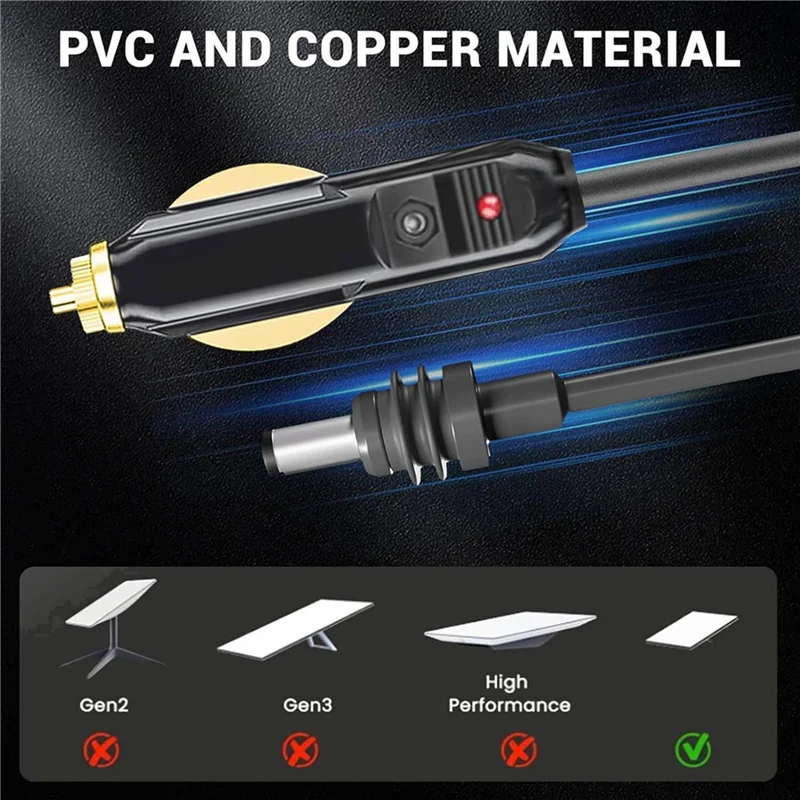 A37T-10X For Starlink Mini DC Power Cable,DC Car Power Cable For Satellite 18AWG, IP68 Car Charger Power Supply Cord,A