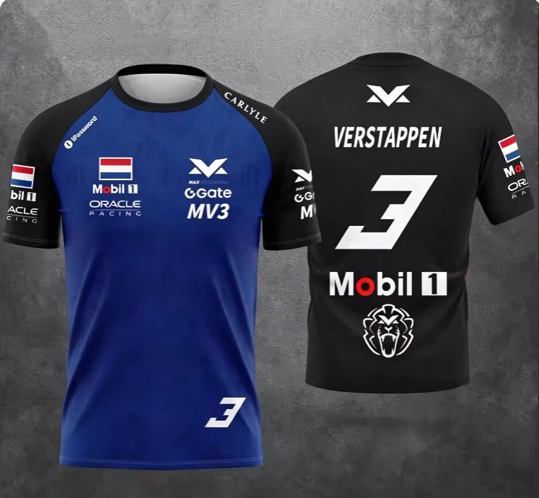 Verstappen F1 Racing T Shirt Men Short Sleeve Quick Dry Motorsport Tee MV3 Fan Racing Jersey Tops