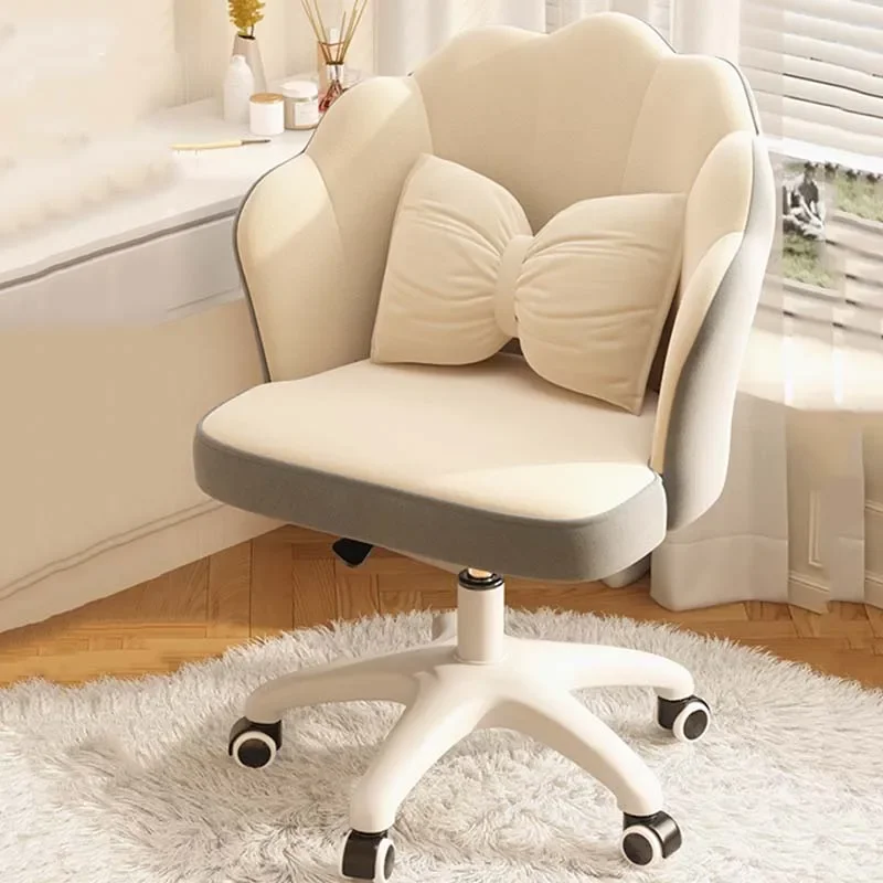Supporto per sedia da ufficio con braccioli in velluto, girevole, pigra, comoda sedia per computer, design carino e moderno, mobili da salone Sillas De Oficina