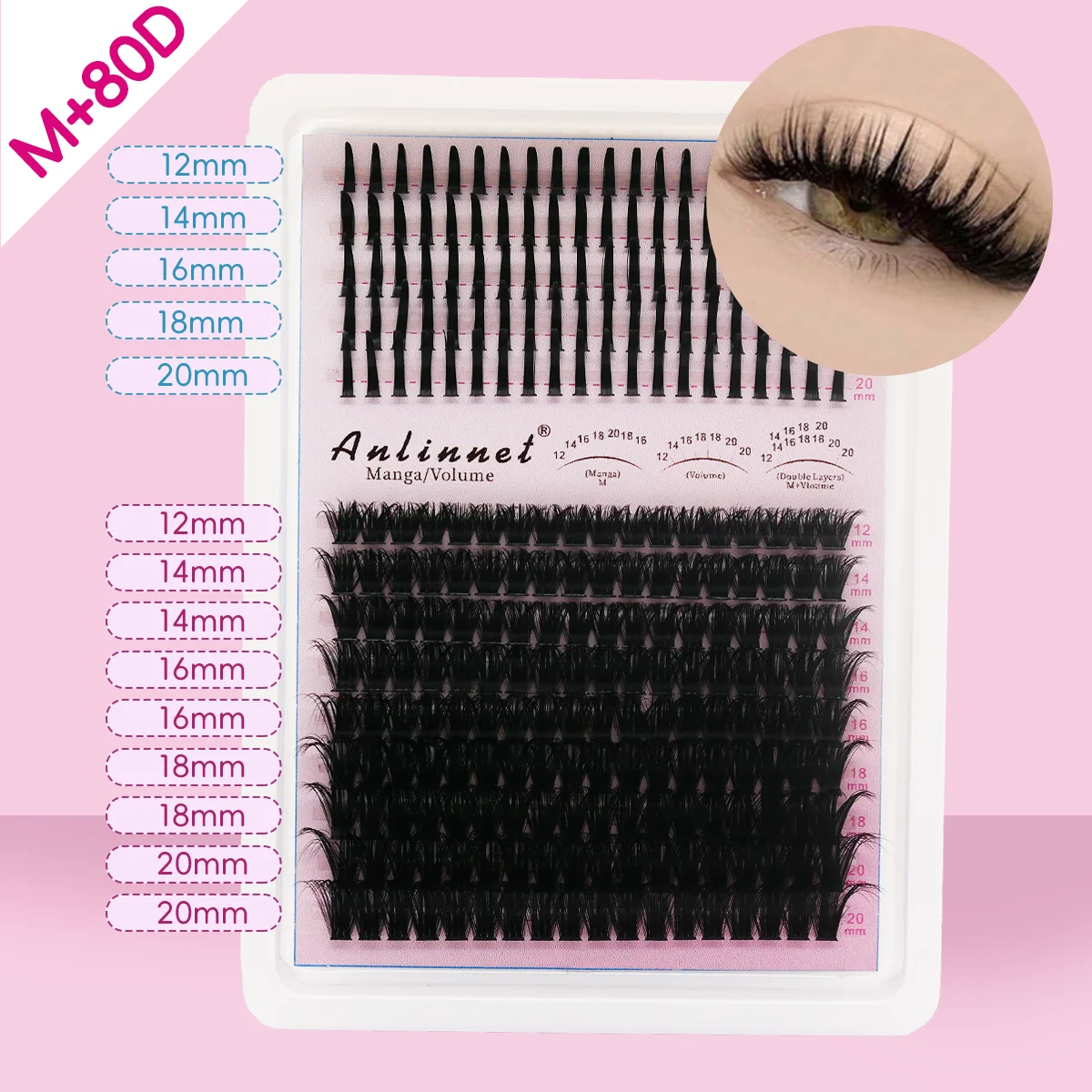 

14 Rows Bottom&Spiky Lashes Clusters DIY Fluffy Volume Individual Lashes Cluster Handmade manga lashes，Eyelash Extensions