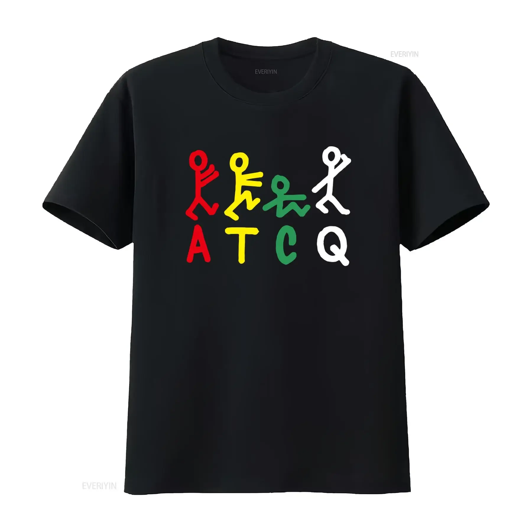 Colorful Stick Figure Design A Tribe Called Quest T Shirt for Fashion  vintage Washed graphic Slightly Stretched homme