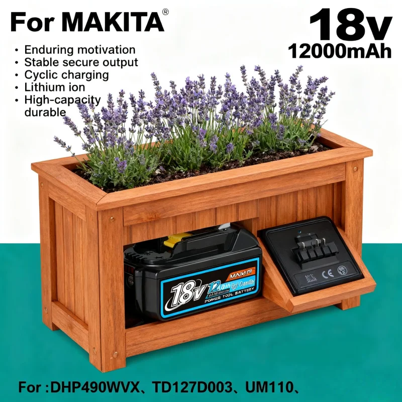 

Genuin 12.0Ah 18V Cycling charging Lithium-Ion for MAKITA Electric tool for DGA404 DDF487 DTW700C BL1860B BL1850B & More ⚡