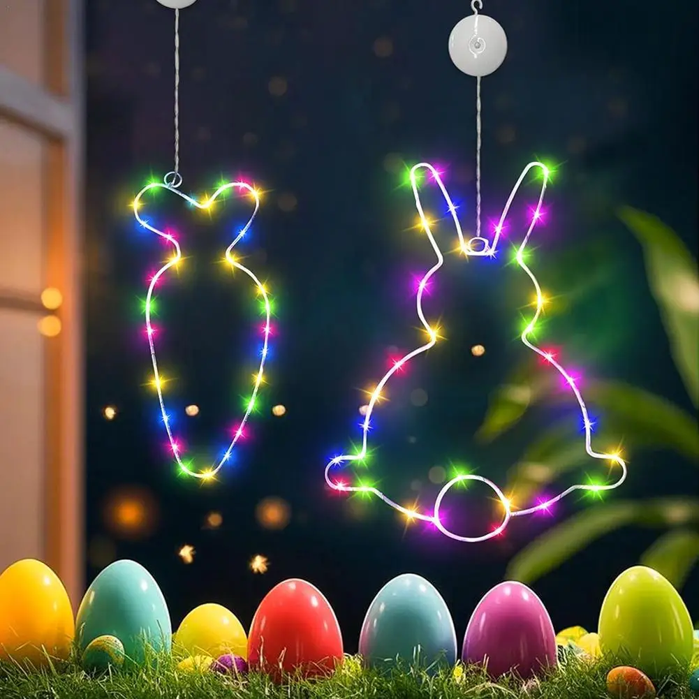 

Suction Cup Easter Window Lights Creative Hanging Easter Day Party Decoration Night Light For Indoor Home Party Wall Decor