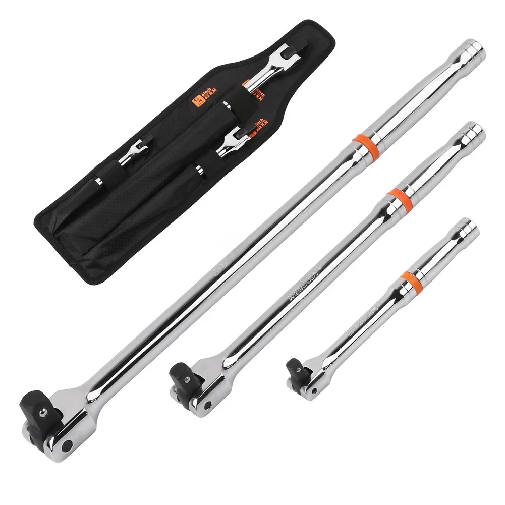 3pcs/set F-shaped Wrench Chrome Vanadium Steel Extended 24-Inch Anti-Slip Grip For Workshop Equipment Repair