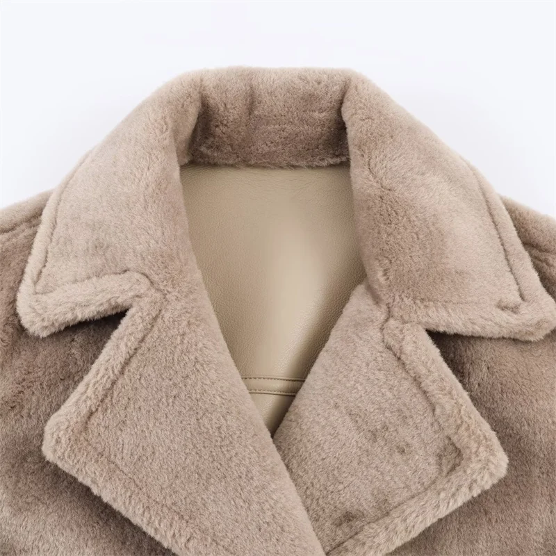 Abrigo de doble cara reversible de calle para mujer Casual Otoño/Invierno 2025 Nueva colección