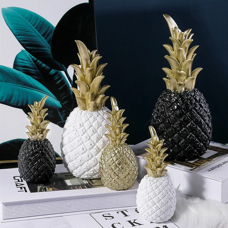 European Pineapple Ornament Fruit Desktop Resin Craft Model Decoration Accessories Living Room Bedroom Collectibles Objects Gift