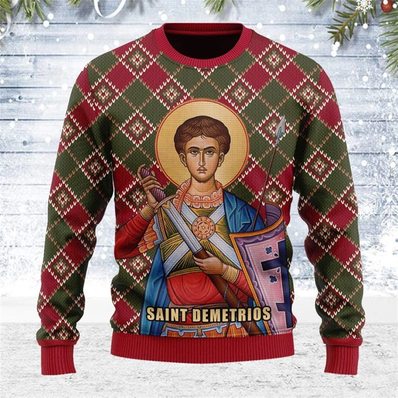 

Men Women ugly christmas Sweatshirt Jesus Sweater 3D Printed the Orthodox graphic Sweaters Tops new unisex clothing dropshipping