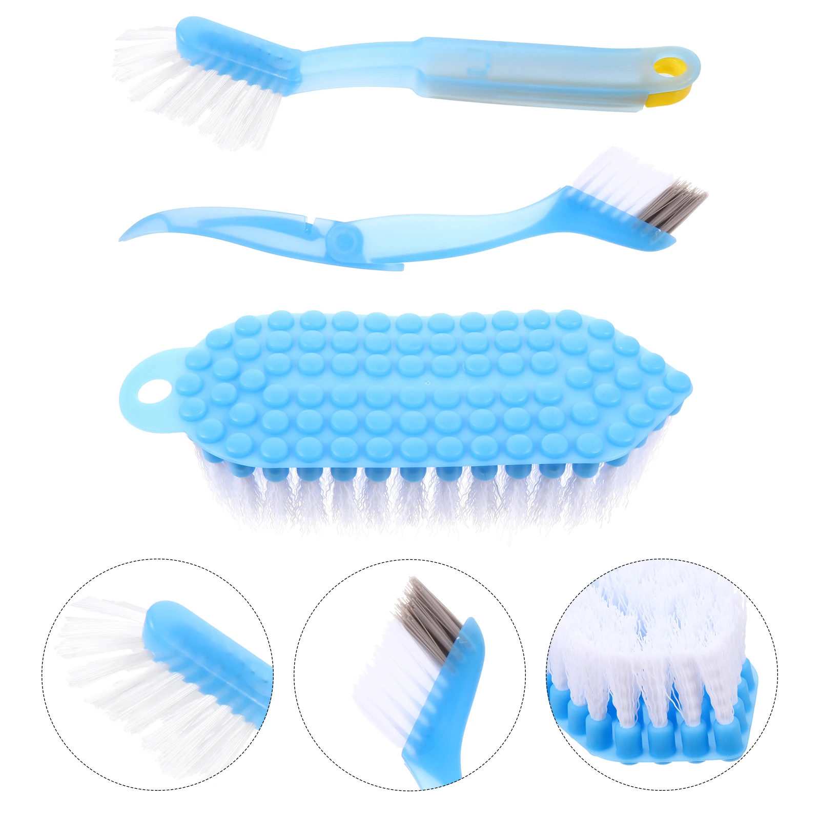 

3 pcs Cleaning Brushes Stiff Scrubber for Tile Grout Joint Bath Tub Kitchen Bathroom Home Utility Room Fixtures