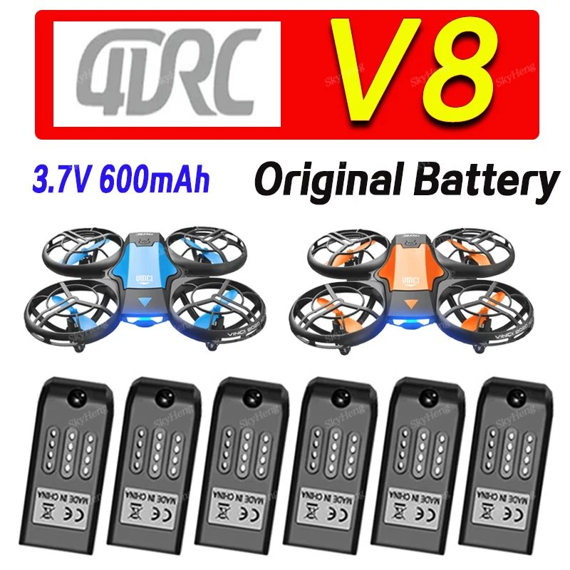 Original V8 RC Aircraft Battery 3.7V 600MAH For 4DRC V8 Quadcopter/V8 Drone Spare Replacement Battery Accessories Part