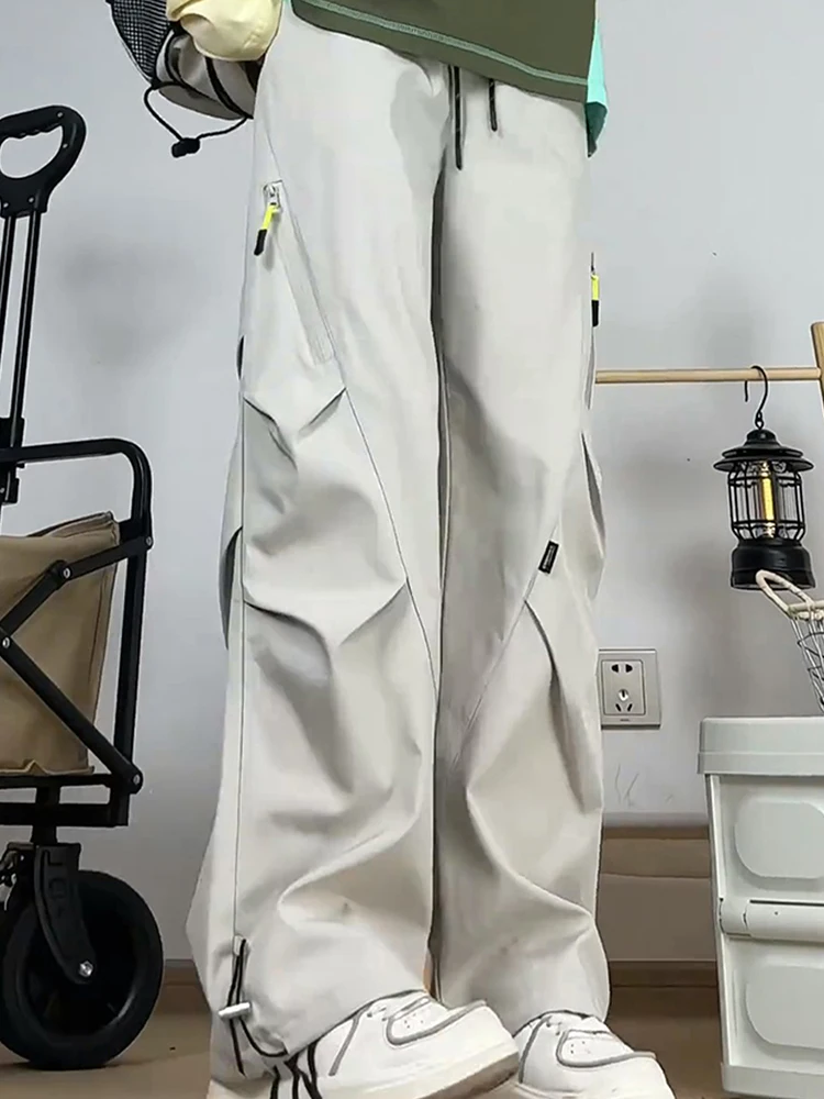 

Утепленные флисовые брюки для активного отдыха, мужские осенне-зимние складные брюки-парашюты, высокоэластичные прямые брюки