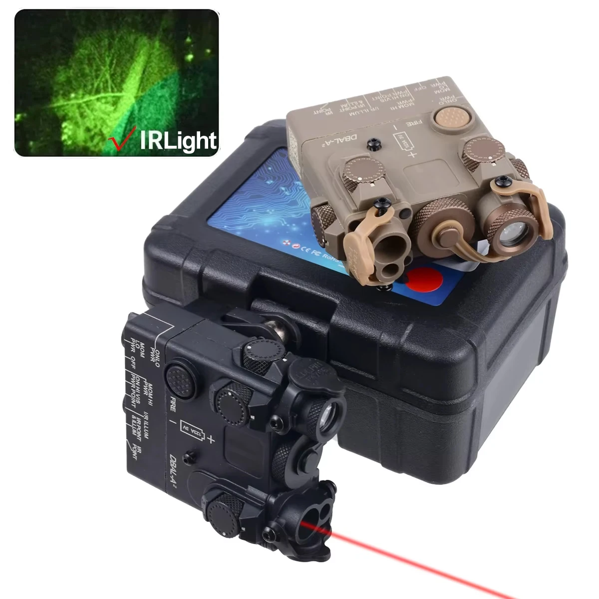 HOT Sale Nylon DBAL A2 Red Green La-ser White LED Light with IR Lighting Red Green Dot Indicator Divide High and Low Power