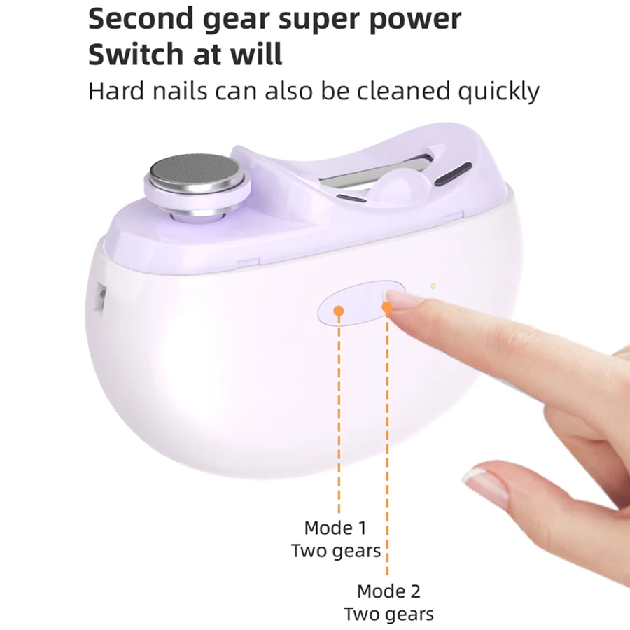 2 In 1 Elektrische Nagelknipper Manicure Anti-Splash Nail Trimmer Voor Baby Vinger Teen Schaar Pedicure Dikke Nagels cutter Gereedschap