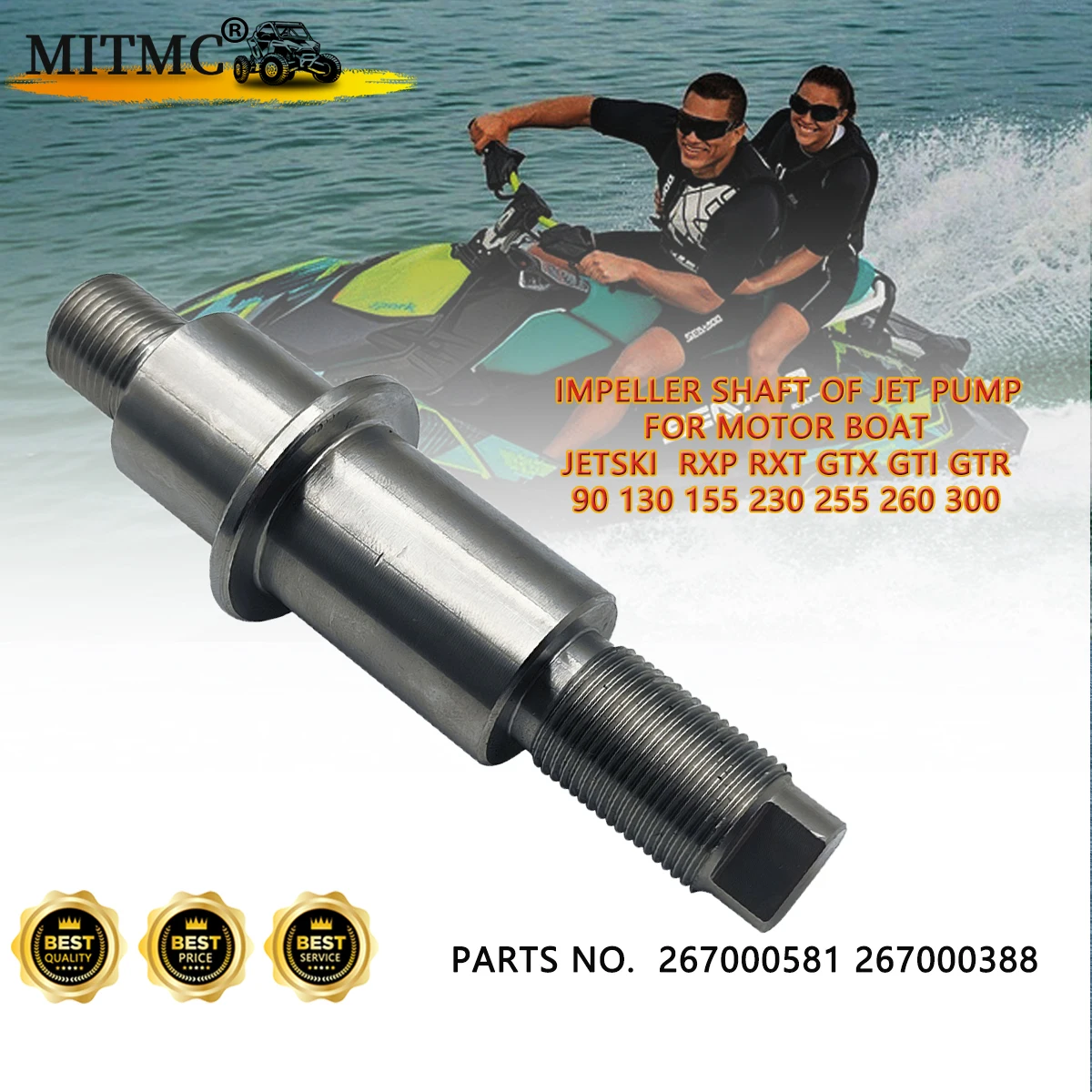 

Impeller Shaft of Jet Pump For Motor Boat jetski RXP RXT GTX GTI GTR 90 130 155 230 255 260 300 OEM: 267000581 267000388