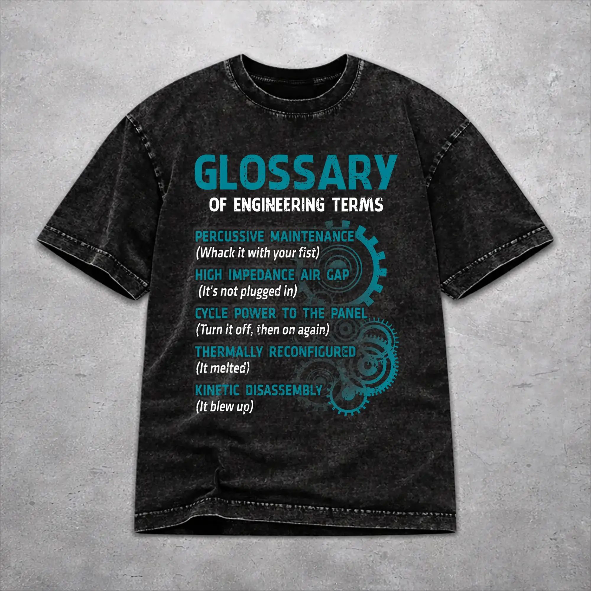 Glossary Of Engineering Terms Funny Engineer Definition  Outfit Washed T Shirt Men Women Streetwear T-Shirt Summer  Tees Tops
