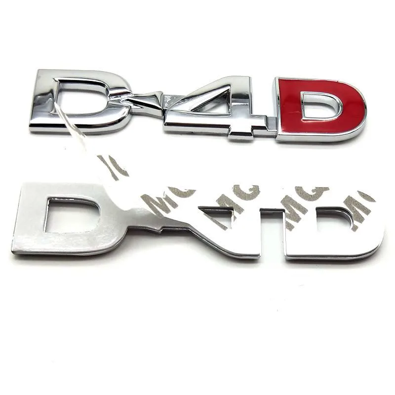 3D Metal Logo D4D Emblem Letters Car Trunk Badge D4D Sticker Accessories