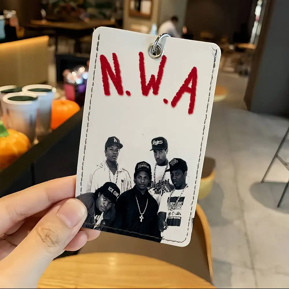 Band N.W.A-A Card Holder for Home Use Bank Credit Card Protective Sleeve Student ID Key Chain Cover