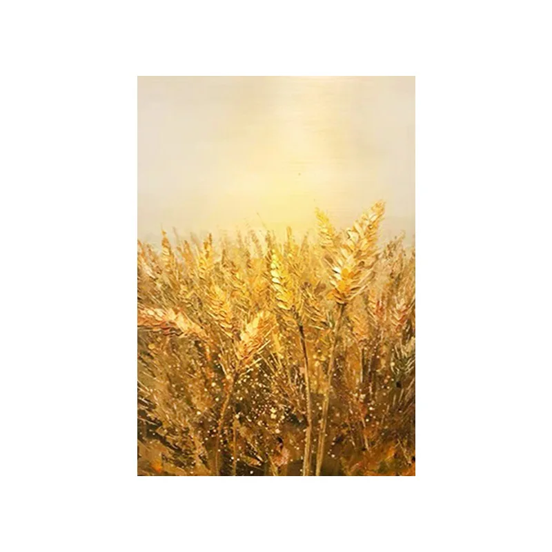 Golden wheat field harvest decorative light luxury entrance Dafen Village oil painting texture living room canvas painting images - 6