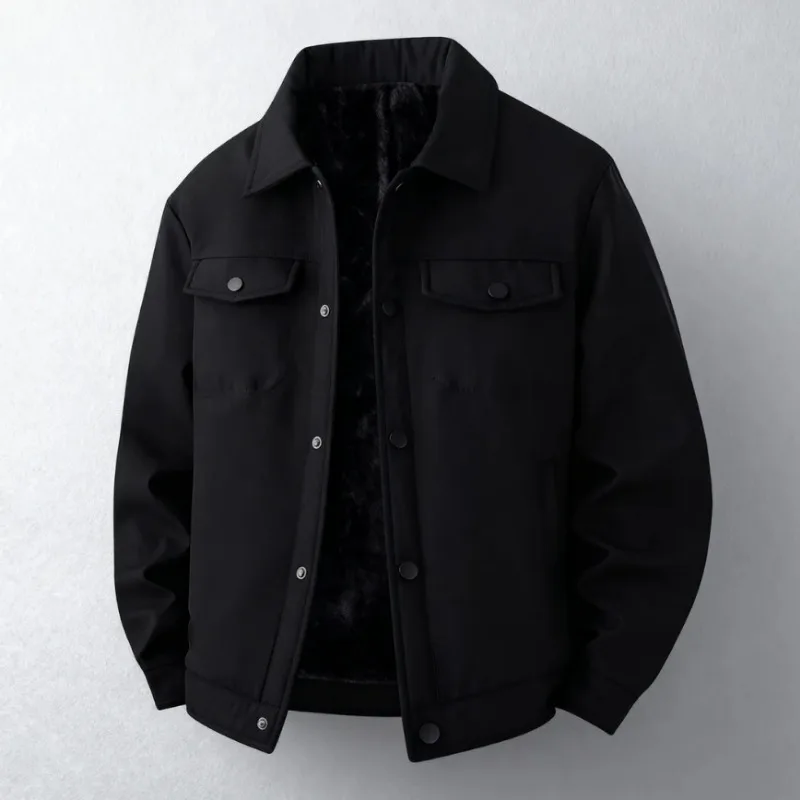 

2025 Trend Simple Outdoor Plush Thick Warm Cotton Jacket for Men Winter New Style Casual Versatile Jacket Fashionable