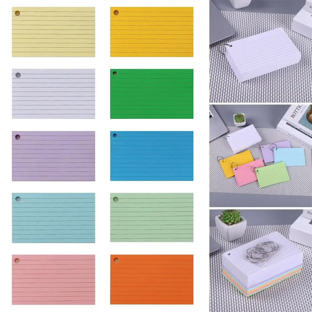 Carpeta de línea Horizontal duradera, libro de notas, tarjetas de índice de hojas sueltas de doble cara con cubierta, tarjetas de revisión para oficina