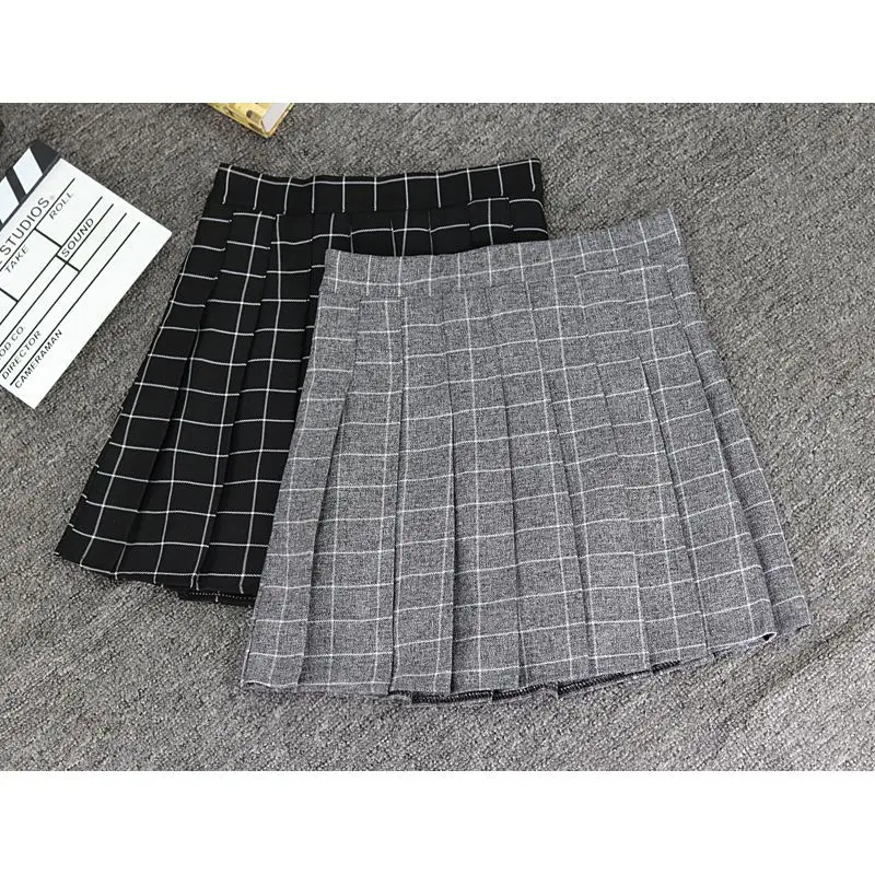 Japanese Sweet Plaid Pleated Mini Skirt Women College Style High-waisted Fashion Girl Skirt Pants Design Skirts Cute Harajuku