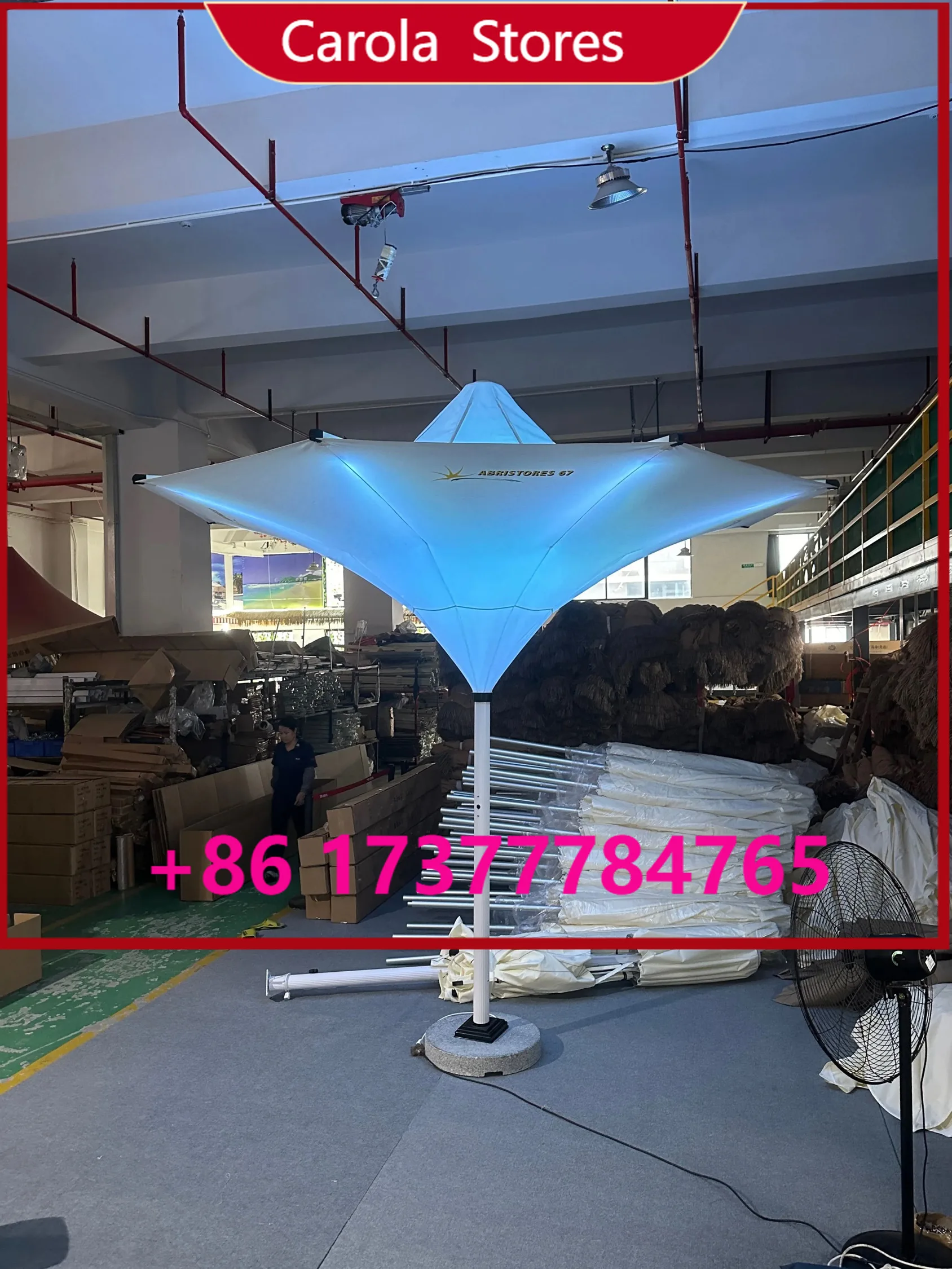 

Tulip Flower Shape Patio Parasol Auto Open Close Outdoor Waterproof UV Protection Garden Yard Decorative Sun Umbrella