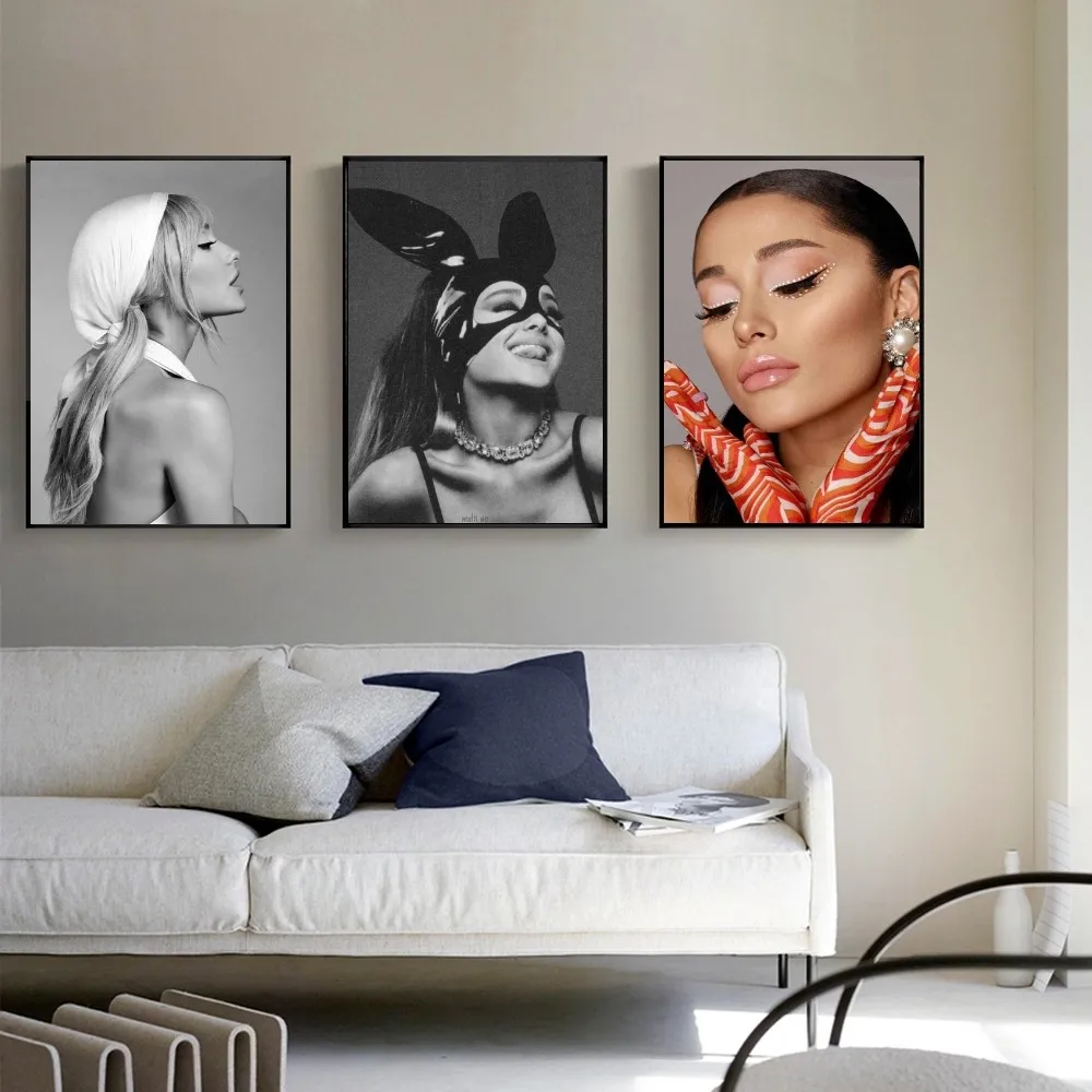 Music Art Poster Ariana Grande Poster Retro Print Poster Paper Waterproof High Quality Sticker Home Living Room Bar Wall Decor