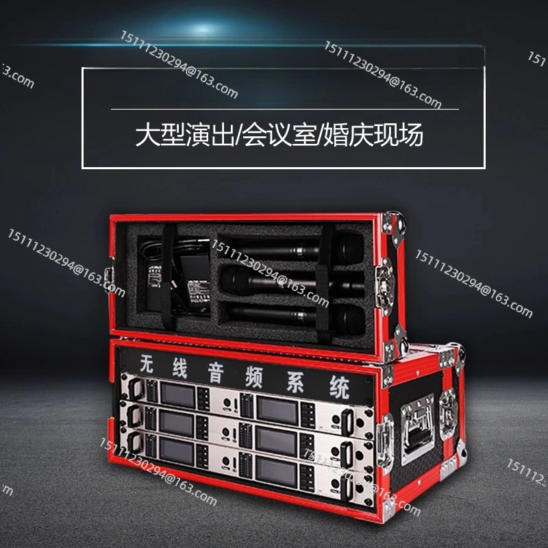 

Upgraded 4U Portable Flight Case for Wireless Mic, for Stage Wedding & Conference