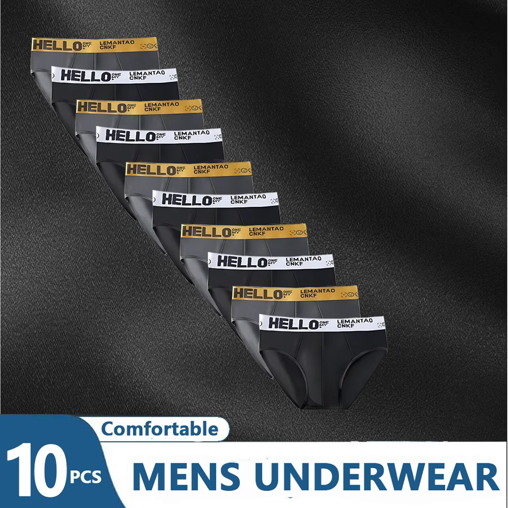 10 pcs Fashion Man Underwear Boxer Men Underwear Brief Solid Short Boxer Briefs Breathable Men Panties Plus Size L-5XL