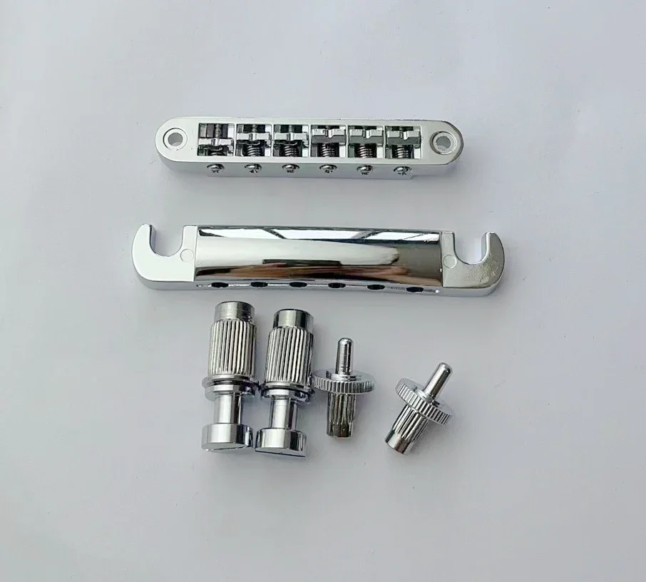 

1 Set Chrome Saddle Bridge and Tailpiece for LP Electric Guitar Guitar Parts