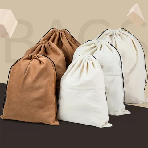 2025 bolsas de polvo de franela de gran tamaño para mujer, bolsos de lujo, 32*40/40*50/49*60cm, bolsa con cordón de almacenamiento para el hogar de gran capacidad