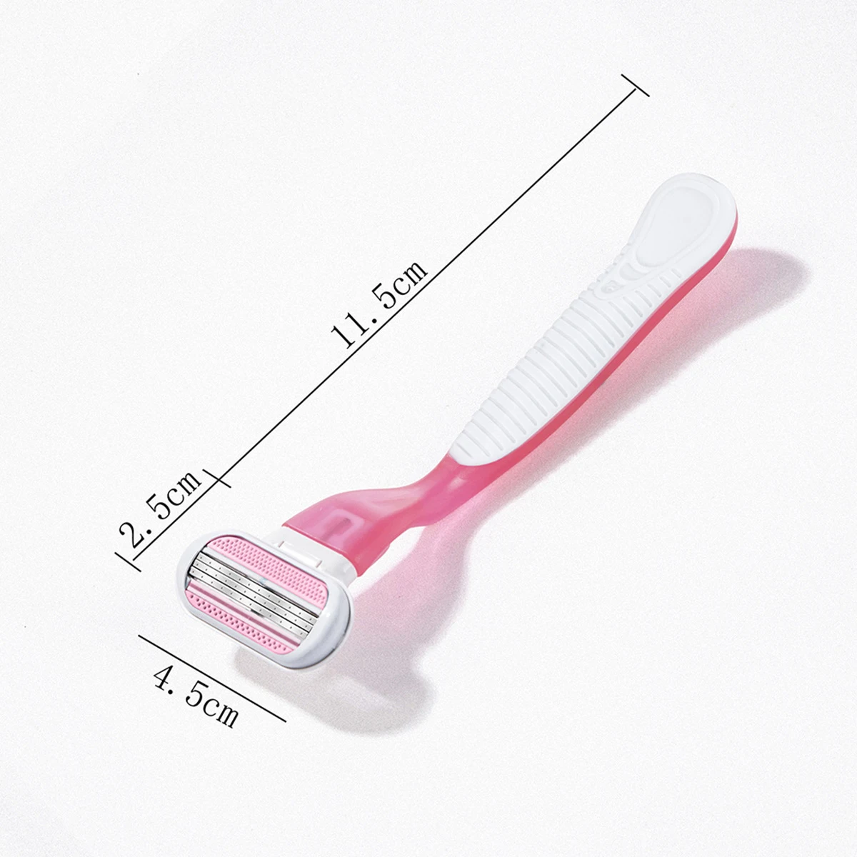 ماكينة حلاقة آمنة للنساء - مقبض واحد + 8 شفرات من الفولاذ المقاوم للصدأ قابلة للاستبدال مكونة من 3 طبقات، رأس ماكينة حلاقة وردية لإزالة الشعر بشكل سلس