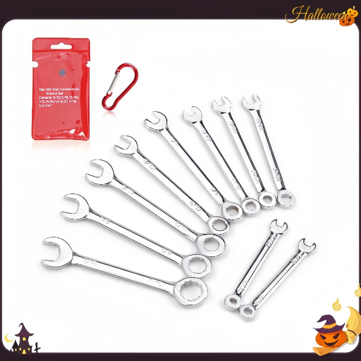 مجموعة مفاتيح ربط مدمجة SAE، مجموعة هدايا أدوات ميكانيكية مكونة من 5 قطع، فضي