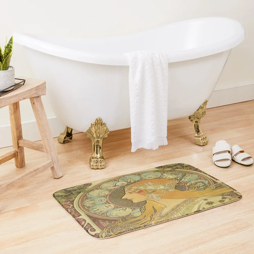 

alfons mucha digital painting for sale Bath Mat Kitchen Accessories For Shower And Services Sleeping Room Rugs Mat