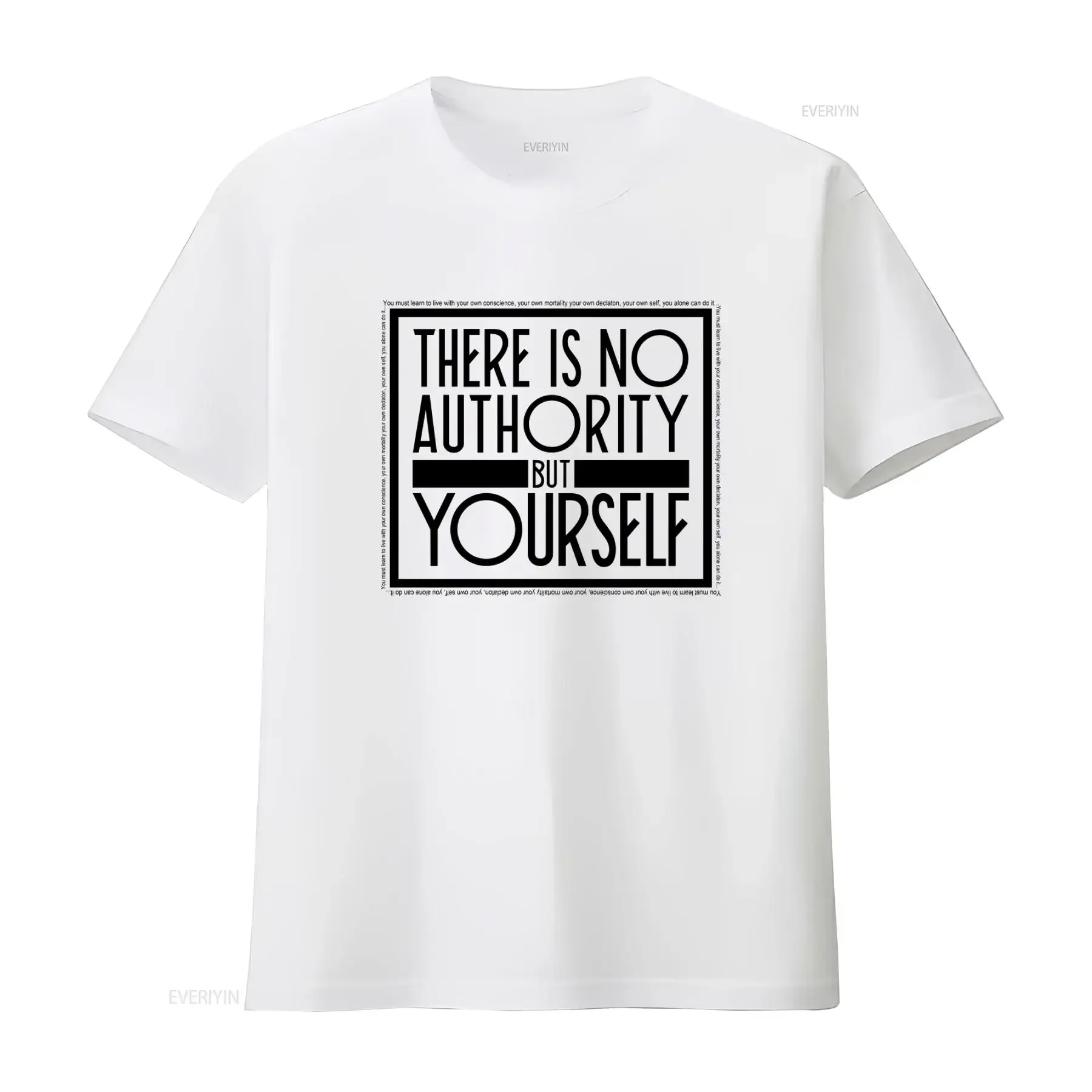 CRASS T Shirt with Bold 'There is no authority but yourself' Print Stylish Inspirational for All vintage Washed homme Unisex