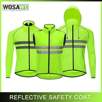 WOSAWE-cortavientos de ciclismo para hombre, chaqueta reflectante plegable a prueba de viento para correr, ciclismo, senderismo, montar, abrigo cortavientos, Jersey para bicicleta de montaña