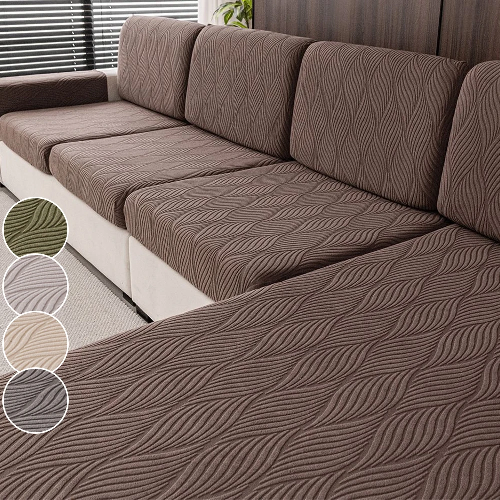 1PC Elastic Stretch Sofa Cover Leaf Pattern Furniture Protector Non-Slip Couch Cover Soft Washable Fabric for Pets Daily Use
