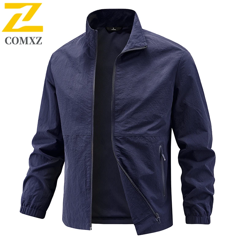 Autumn 2025 Men's Jacket High Quality All-match Solid Color Zipper Pocket Windbreaker Casual Outdoor Hunting Fishing Work Coat