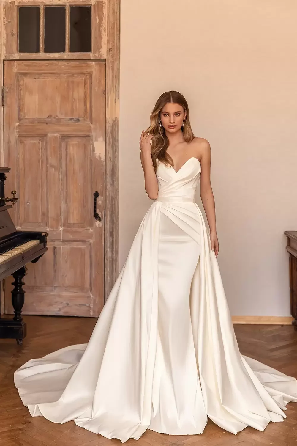 

Mermaid Wedding Dress Vestido Novia 2 En 1 Desmontables 2025 Satin Vestidos De 2025 Alta Calidad Plus Size Bespoke Minimalista