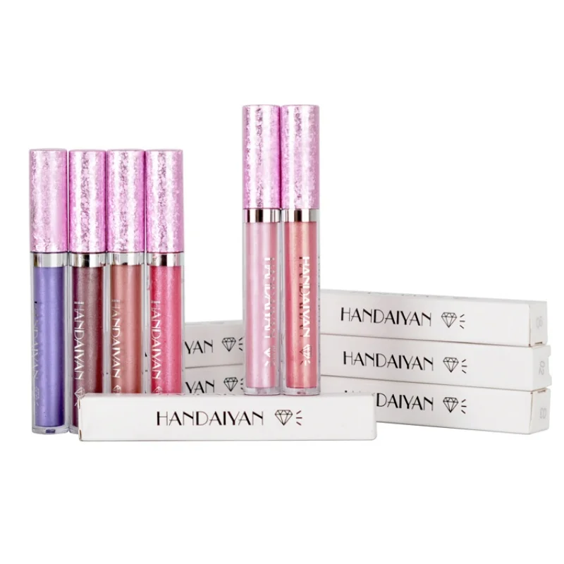 HANDAIYAN-Liquid Glitter Lipstick for Women, Glitter Gloss, Diamond Shimmer, Waterproof, Long Lasting Color