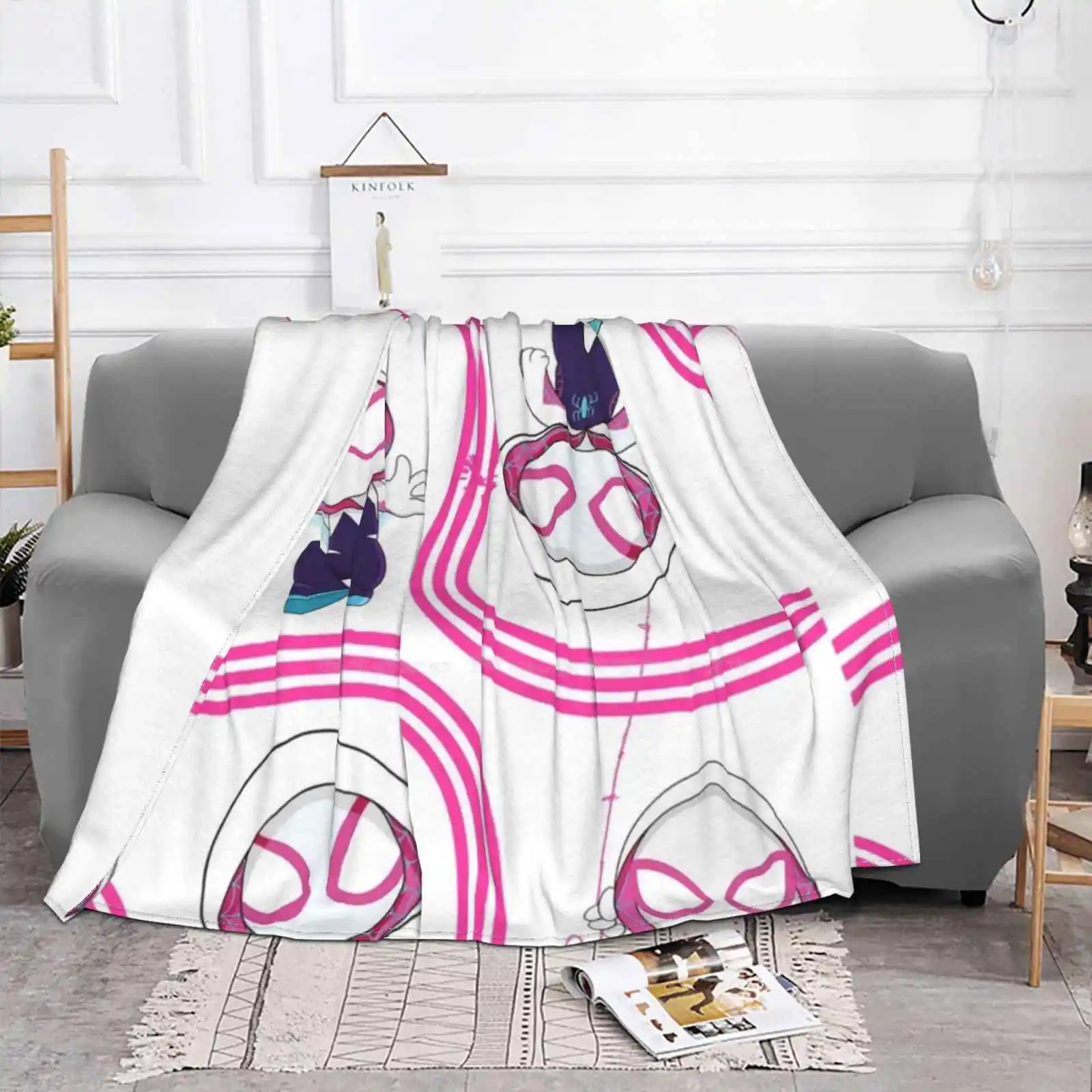 Cute Spider Ghost Gwen , Baby Spidey Girl , Grl Pwr , Cartoon Ghost Kids T-Shirt Blanket Soft Warm Travel Portable Blanket Grl