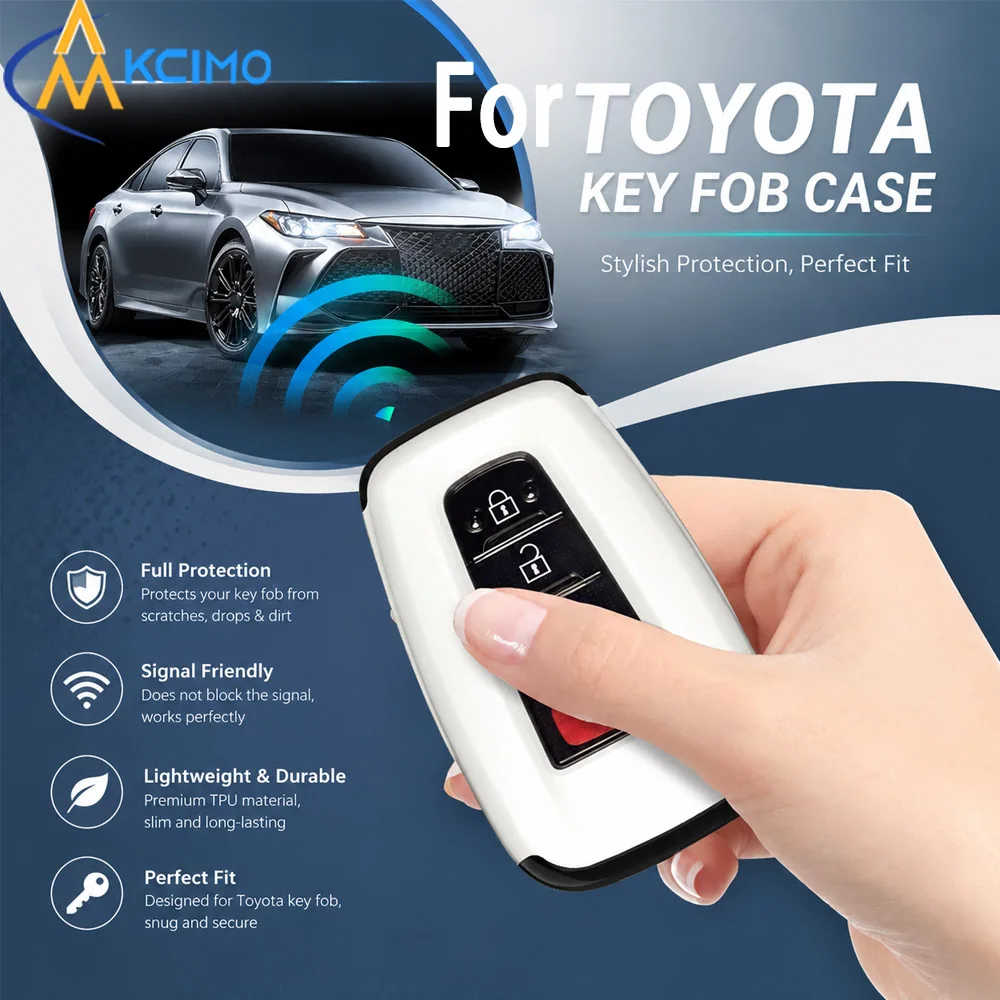 For Toyota Smart Key Fob Cover Full Protection Slim Fit Anti-Dust Signal Block Auto Key Case Accessory for Vehicle