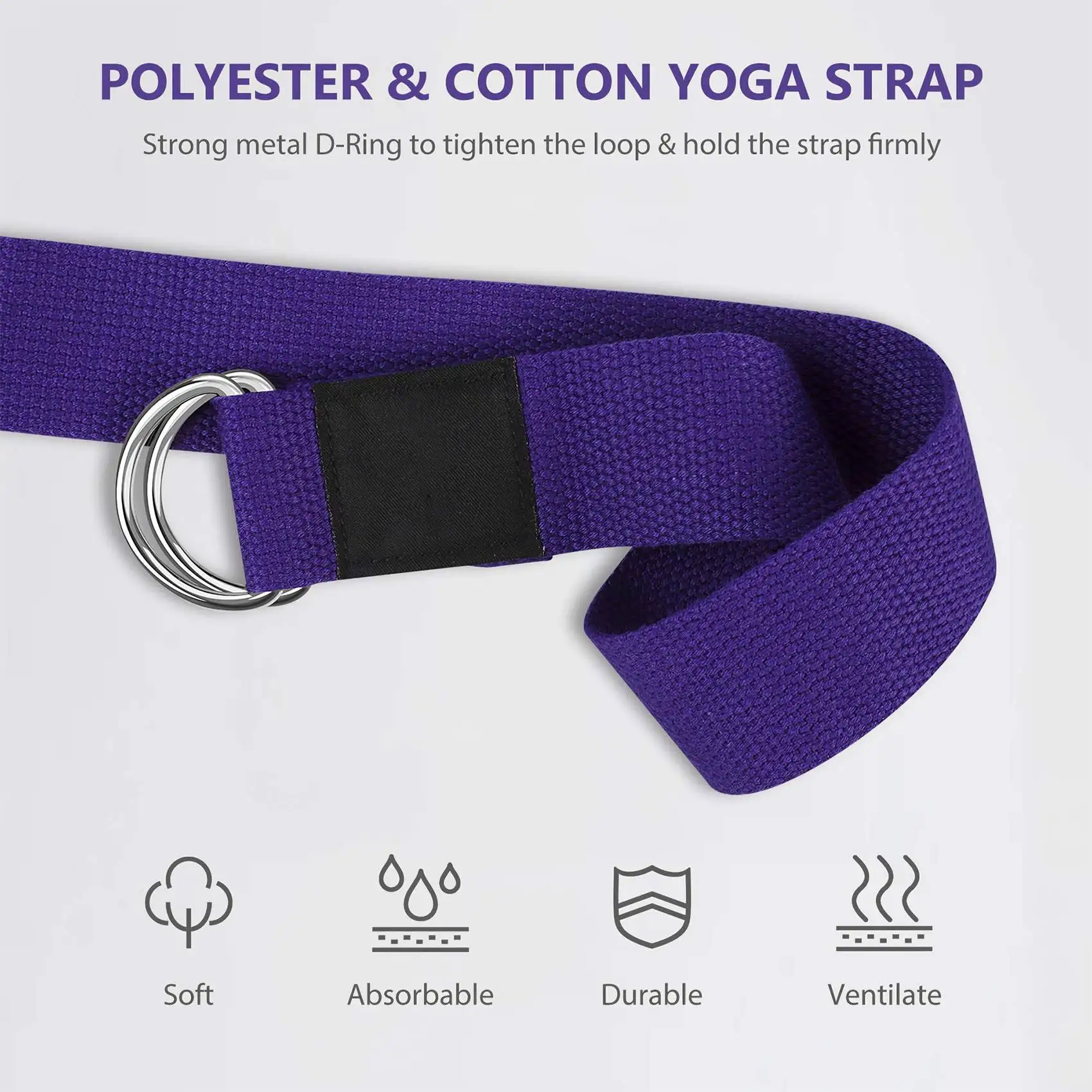

AEB0-Yoga Block And Yoga Strap Set EVA Foam Soft Non-Slip Yoga Blocks Universal Pilates Stretching And Toning Workouts