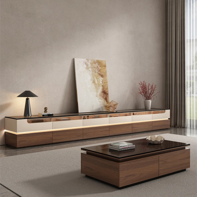 

Дизайнерские кофейные подставки для телевизора Роскошная медиаконсоль Современная большая витрина Ящик Подставки для телевизора Деревянная мебель Mueble Para для дома
