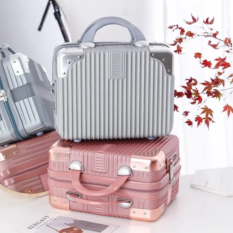 女性用ポータブルミニスーツケース、軽量化粧品バッグ、ロック付き機内持ち込みトラベルケース