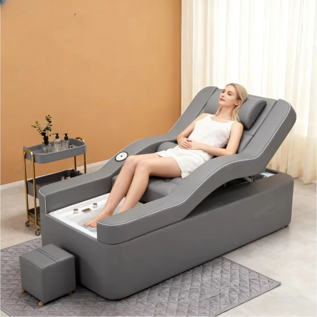 

Modern Luxury Electric Spa Head Spa Bed Thai Massage Shampoo Bed With Hair Salon Foot Spa