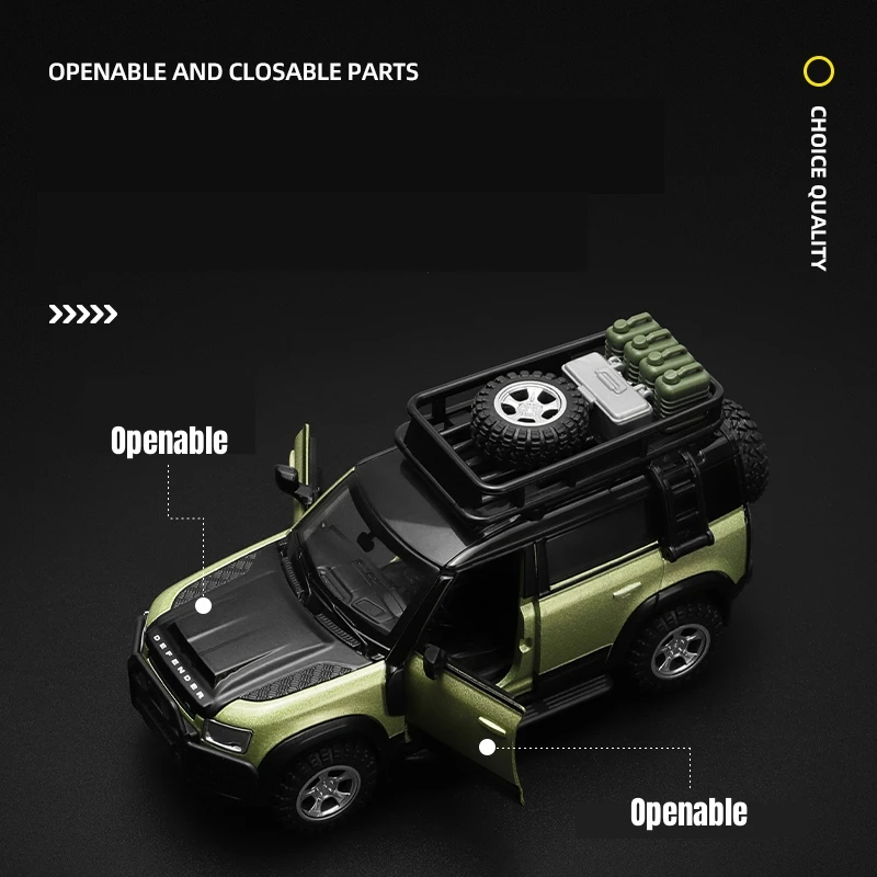 1/43 Land Rover Defender Assembled Modified Toy Car Model Diecast Alloy Miniature Free Wheels Collection Gift For Boys Children