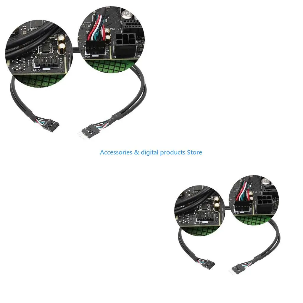 

77JD Front Panel USB 9Pin Male to Female Extension Cable 26AWG Double-layer Shielded